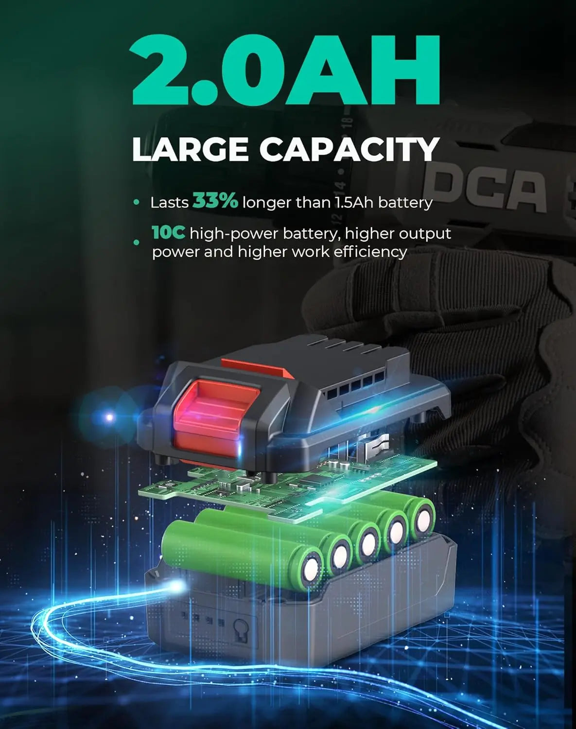 【5-year warranty】DCA 20V Cordless Drill 25-Piece Set